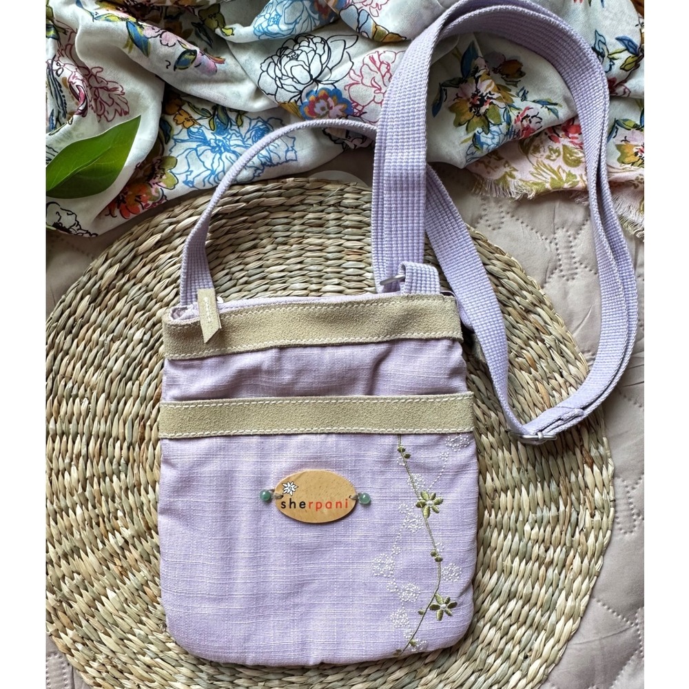Sherpani Clover Lavender Purple Floral Embroidered Crossbody Bag MOLSS10-107